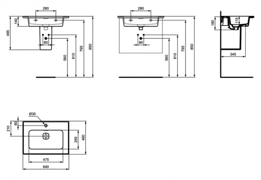 Раковина Ideal Standard Strada II 64 см белая - фото 2