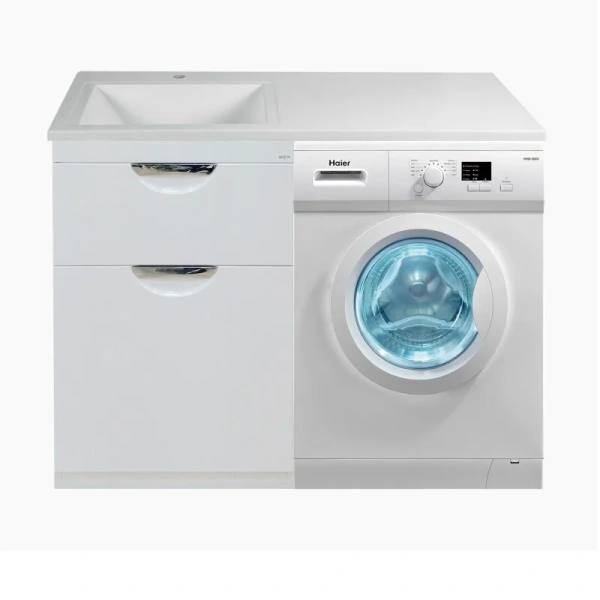 Тумба под раковину напольная Misty Куба 55 см белая, современная, hi-tech - фото 3