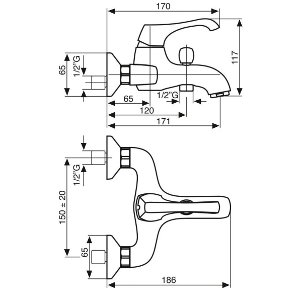 Смеситель для ванны Emmevi Ares 76001 - фото 3