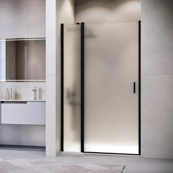 Душевая дверь в нишу RGW Leipzig LE-004B 120 см профиль черный, стекло матовое - фото 1
