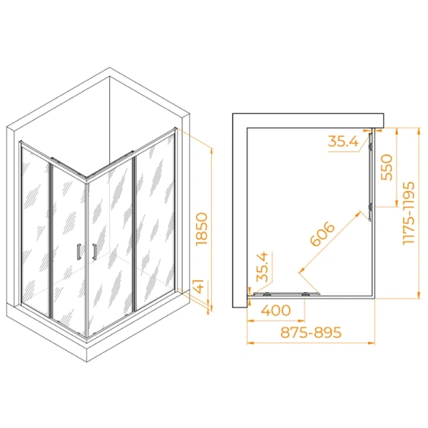Душевой уголок RGW Passage PA-146 020814692-1 120х90 см прозрачное стекло - фото 2