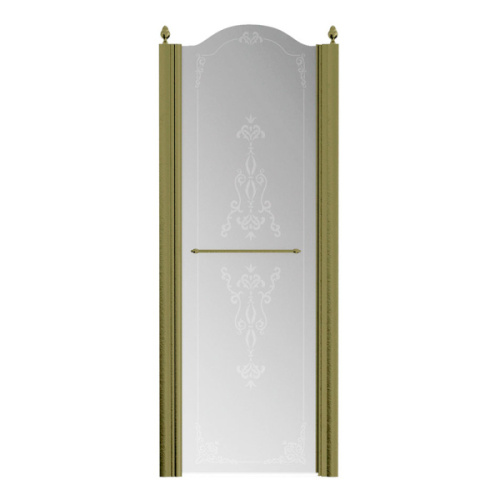 Душевая дверь в нишу Migliore Diadema 80 см профиль бронза стекло матовое декорированное левая - фото 1