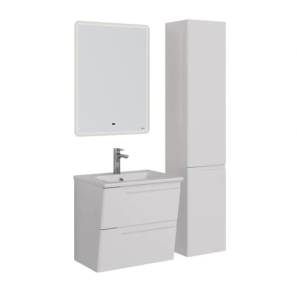 Тумба под раковину подвесная Lemark Miano 60 см белый глянец, окрашенные - фото 9