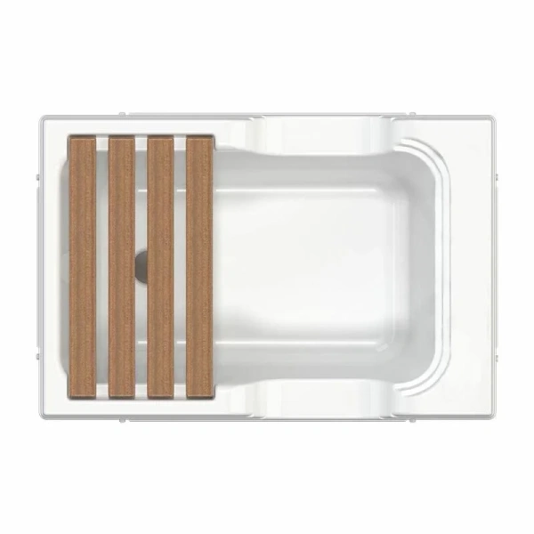 Акриловая ванна Radomir Тахарат 1-01-0-0-1-166, 120 х 80 см, рама-подставка с декоративными ножками, слив, комплект панелей, сиденье из террасной доски - фото 3