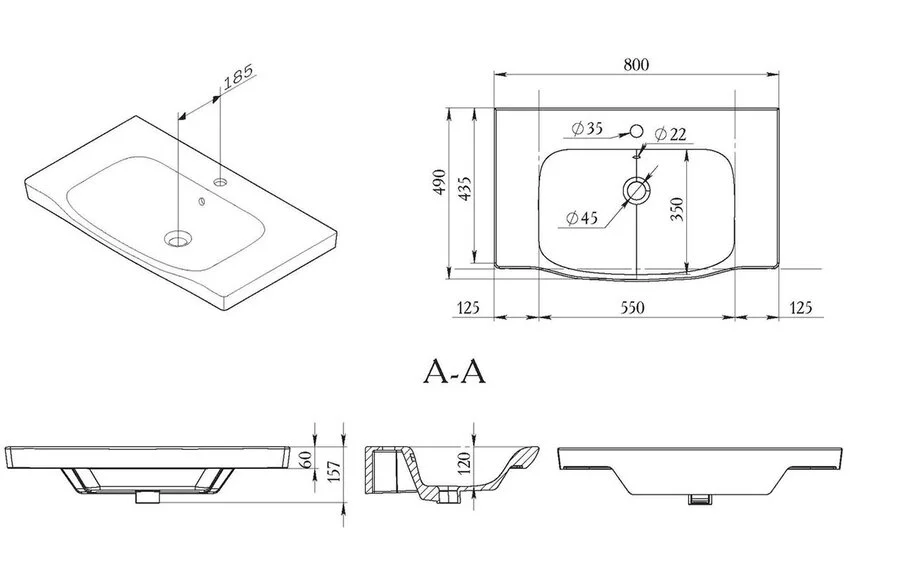 Раковина мебельная Am.Pm Like 80 см белая, в наличии - фото 2