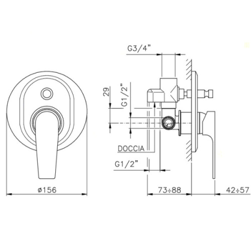 Смеситель для душа встраиваемый Nicolazzi Jungfrau 3196 - фото 3