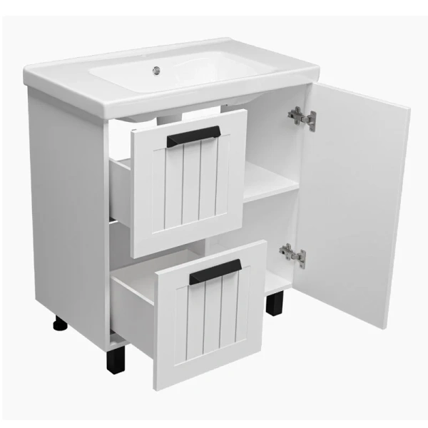 Тумба под раковину напольная Misty Спарта 80 см белая, белая - фото 7