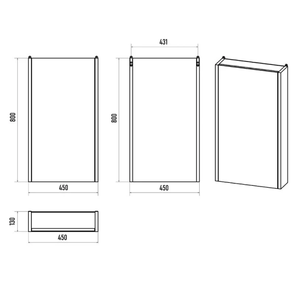 Зеркальный шкаф Misty Ива 45 см левый, нет в наличии - фото 2