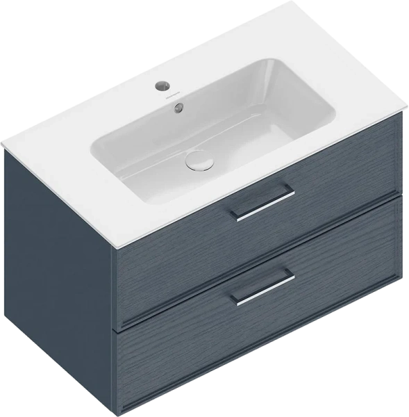 Тумба под раковину подвесная Kerama Marazzi Piano Classic 85 см ясень синий матовый - фото 4