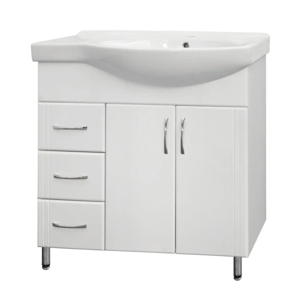 Тумба с раковиной напольная Style Line Эко Стандарт ЛС-0000010 83 см с тремя ящиками