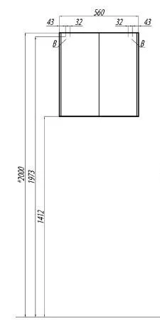 Шкаф подвесной Акватон Шерилл 56 см двухстворчатый, белый - фото 2