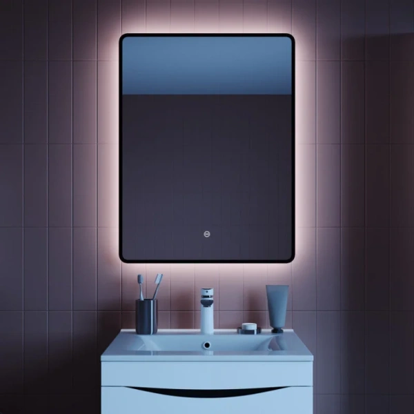 Зеркало с подсветкой IDDIS Cloud 60 см черная окантовка - фото 4