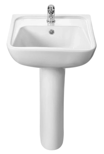 Раковина Santek Лонги 55 см белая, прямоугольной формы, тюльпан - фото 5