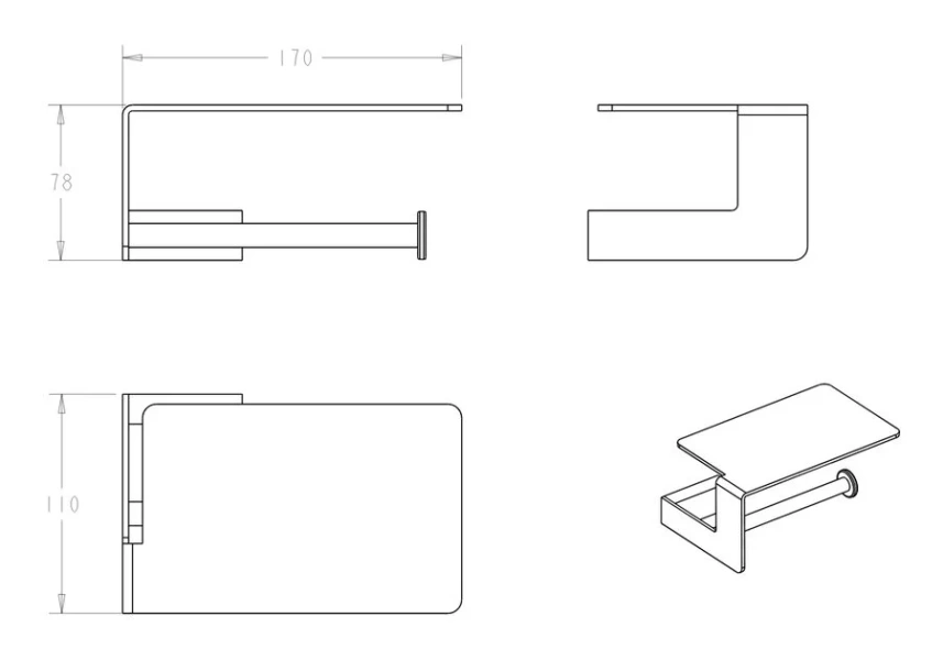 Бумагодержатель Boheme Q черный/хром - фото 2