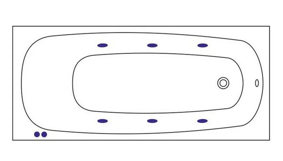 Ванна гидромассажная Whitecross Layla Soft, 170 х 75 см, увеличенная толщина акрила, усиленная армировка, белый/золото, 0102.170075.100.SOFT.GL - фото 2