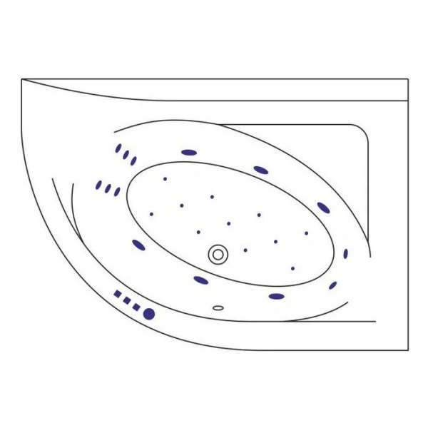 Ванна гидромассажная Excellent Aquarella Ultra 170 x 110 см, правая, белый/золото, WAEX.ARP17.ULTRA.GL - фото 3