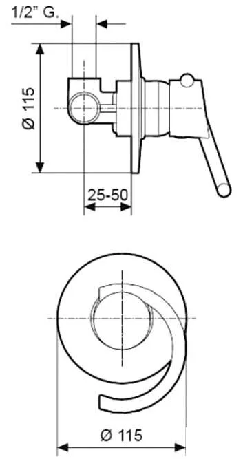 Смеситель для душа Emmevi Twist 6609 - фото 4