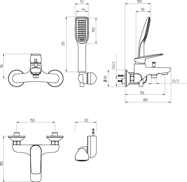 Смеситель для ванны Migliore Laguna с душем - фото 2