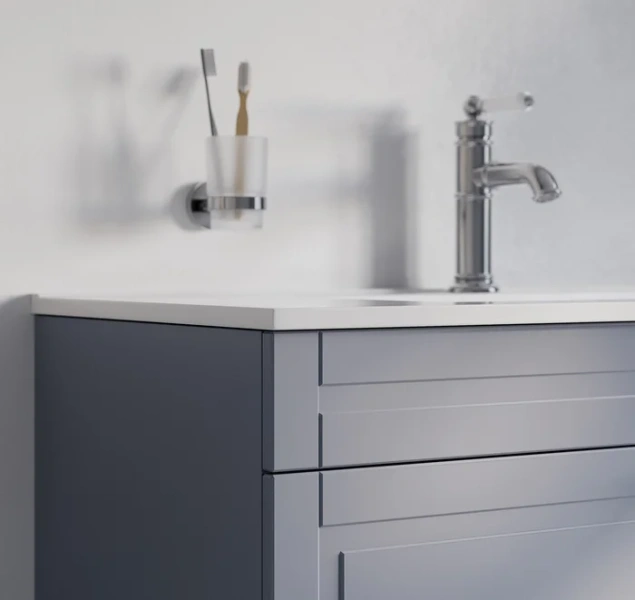 Тумба под раковину напольная IDDIS Oxford 100 см светло-серая, моноблок - фото 5