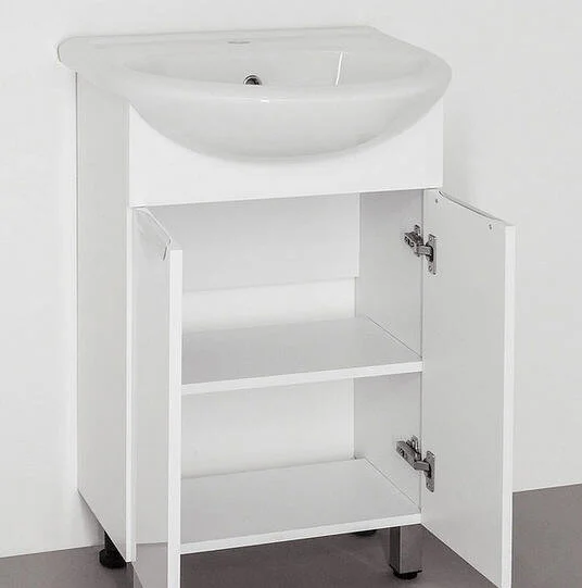 Тумба под раковину напольная Style Line Жасмин 50 см белая, моноблок - фото 5