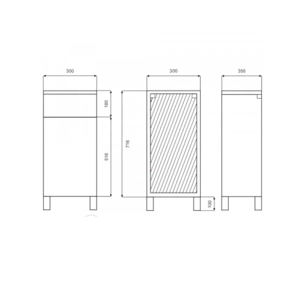 Тумба напольная Misty Люси Э-Люс07030-011 30 см ЛДСП - фото 2