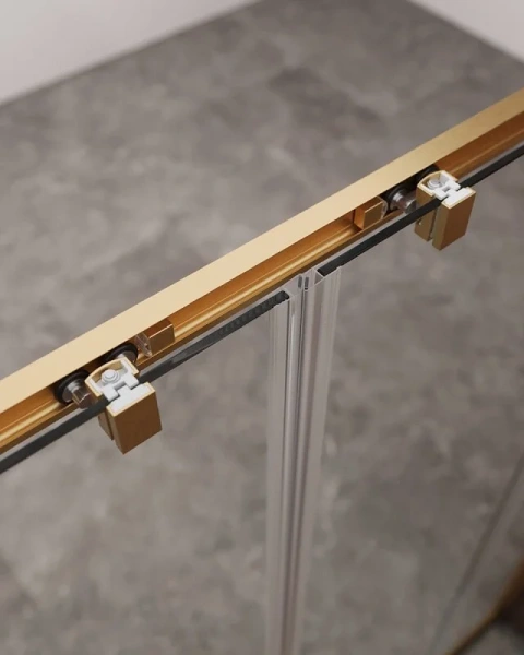 Душевой уголок Cezares Molveno 170х90 см стекло прозрачное профиль золото, раздвижные - фото 6