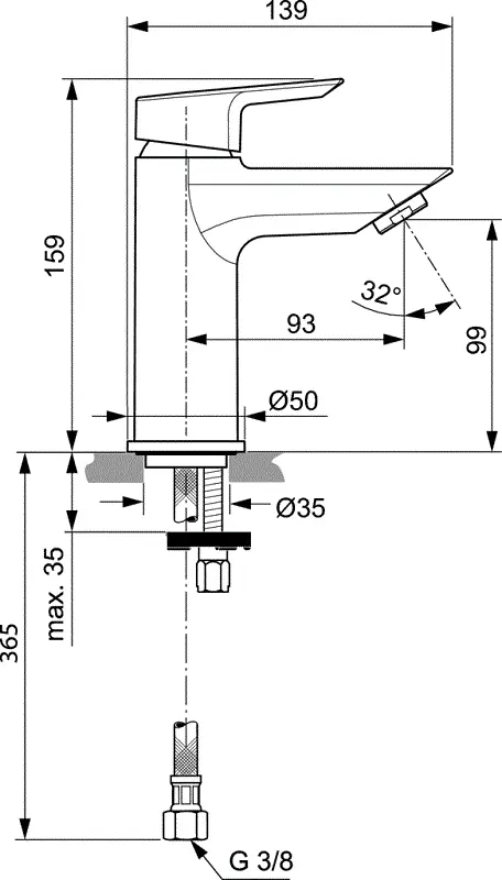 Смеситель для раковины Ideal Standard Tesi хром - фото 2