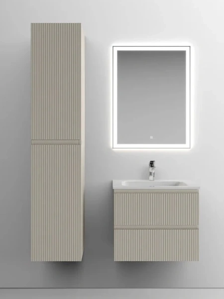 Тумба под раковину подвесная Sancos Snob T 60 см beige soft, моноблок - фото 5