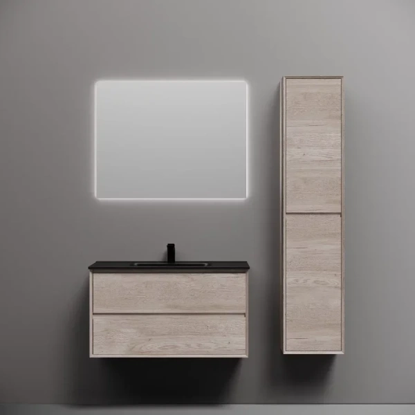 Тумба под раковину подвесная Sancos Marmi 2.0 90 см дуб галифакс натуральный, комплект (набор) - фото 8