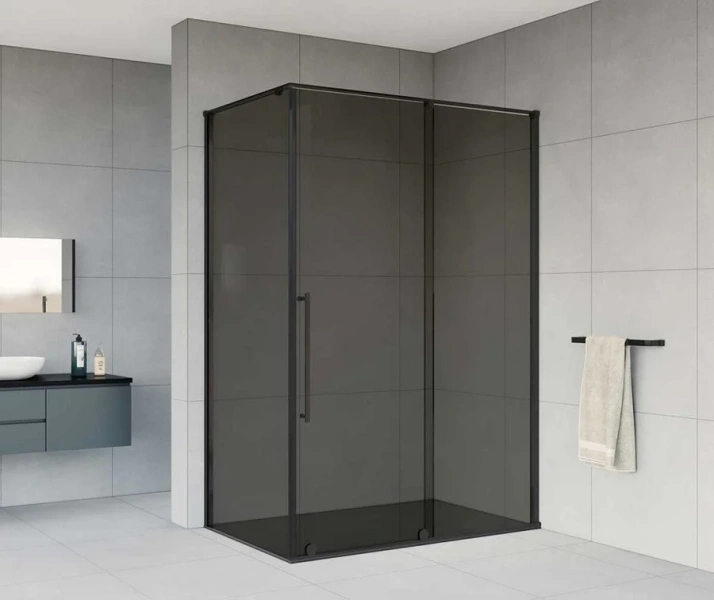 Душевой уголок Vincea Arno 150х90 см профиль черный стекло тонированное - фото 3