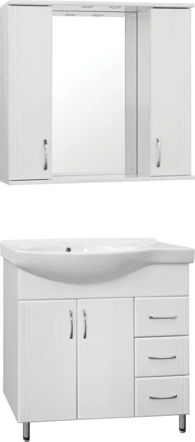 Зеркальный шкаф с подсветкой Style Line Панда 80 см белый, по запросу - фото 2