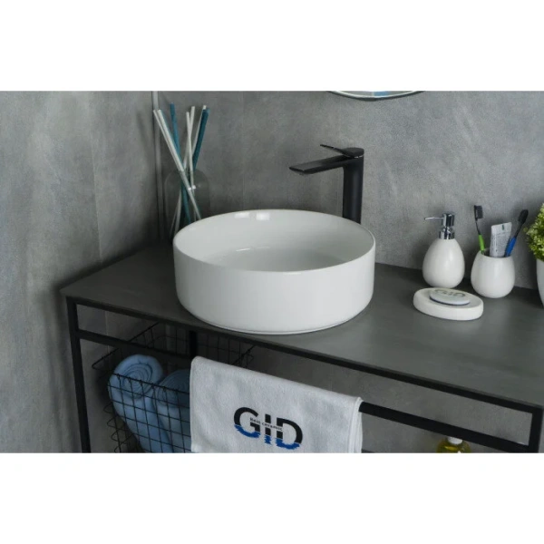 Раковина GID Esfera N9424 40 см белая, в форме чаши, круглой формы - фото 5