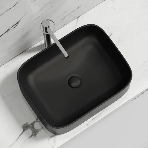 Раковина Ceramica Nova Element 50 см черная матовая, в форме чаши, прямоугольной формы - фото 5