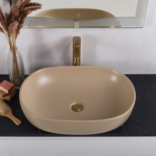 Раковина BelBagno 60 см накладная бежевая матовая - фото 3