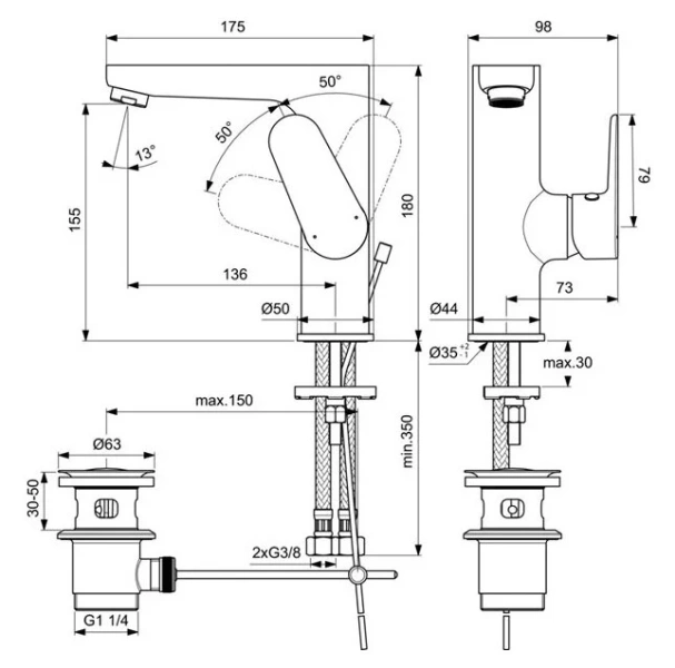 Смеситель для раковины Ideal Standard Cerafine O хром - фото 2