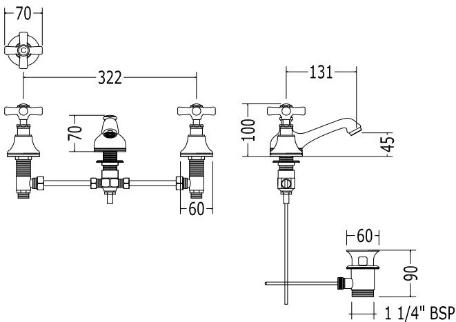 Смеситель для раковины Devon&Devon White Rose UTWR700 - фото 2