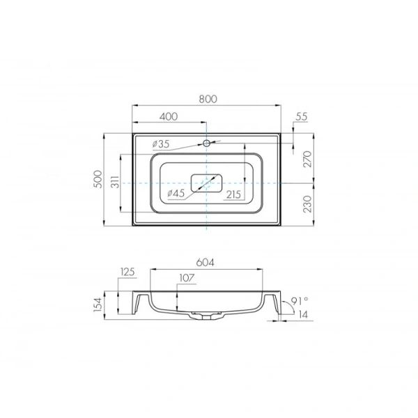 Раковина Акватон Ричмонд 1A70593KRD010 80 см с переливом - фото 2
