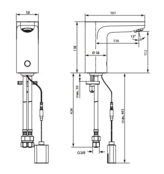 Кран для раковины Ideal Standard Ceraplus сенсорный - фото 2