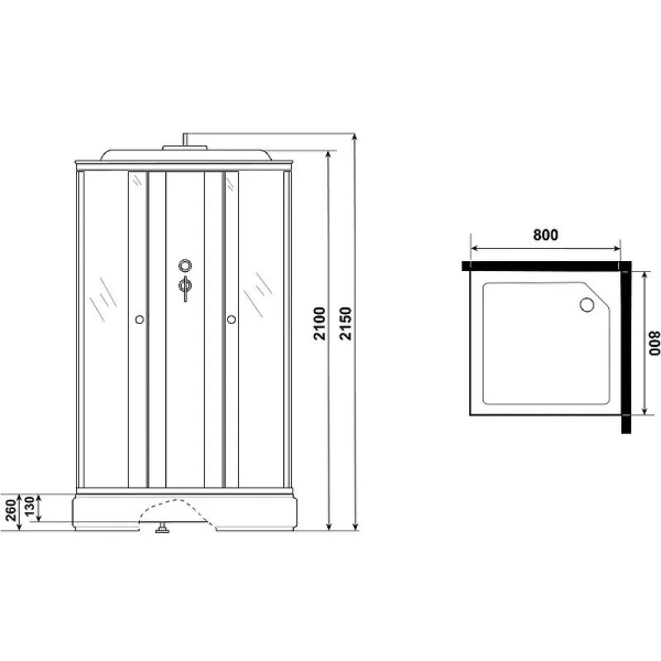 Душевая кабина Niagara Promo 80х80 см стекло матовое - фото 2