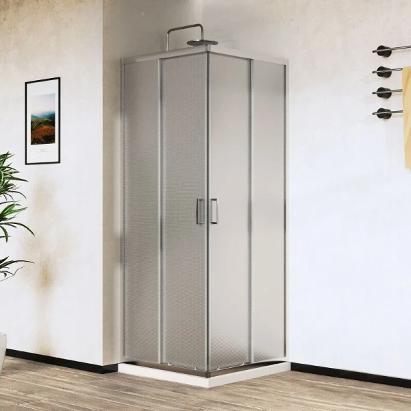 Душевой уголок Vincea City 100х80 см профиль хром, стекло текстурное, современные, hi-tech - фото 3