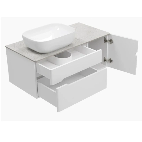 Тумба под раковину подвесная Misty Роял 100 см белая, 100 см - фото 6