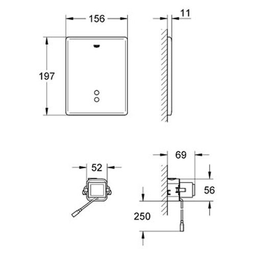 Инфракрасная смывная клавиша Grohe Tectron Skate 38698SD1 - фото 2