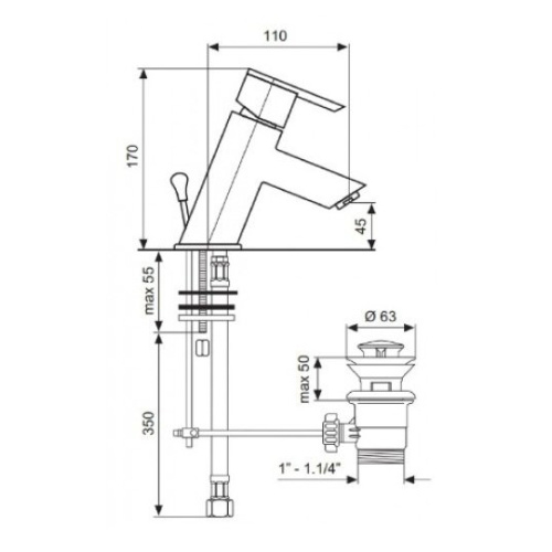 Смеситель для раковины Emmevi Elly 41003 - фото 2