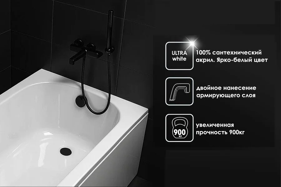 Ванна акриловая Royal Bath Vienna RB953502, 155 x 70 см, белый - фото 3