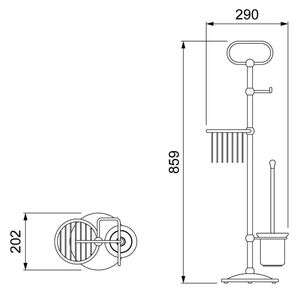 Стойка для ванной Timo Nelson антик - фото 2