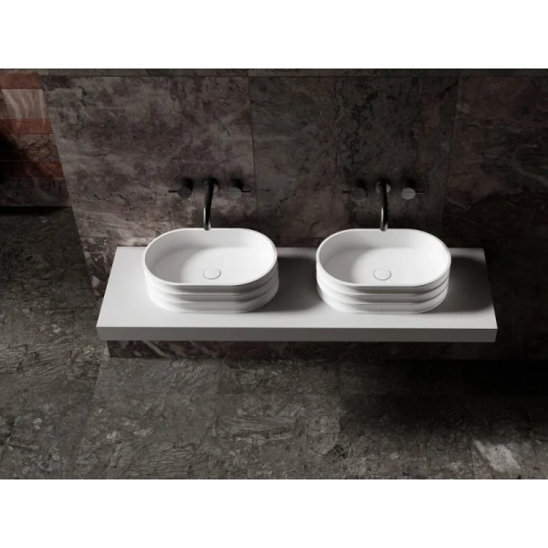 Раковина Abber Stein 56 см белая матовая - фото 4