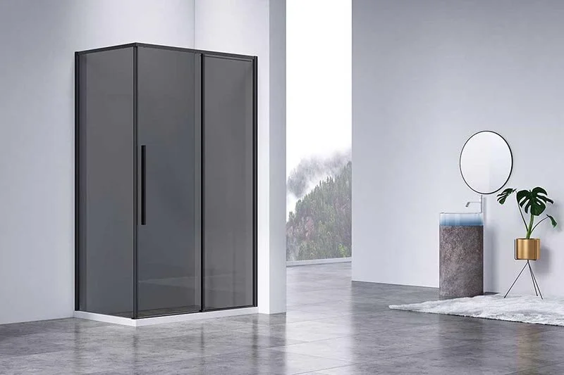 Душевой уголок Vincea Slim-N 140х90 см профиль черный стекло тонированное - фото 4