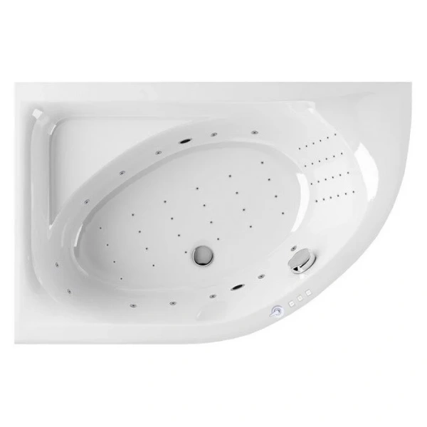 Ванна гидромассажная Excellent Aquarella Nano 150 x 100 см, левая, белый/хром, WAEX.ARL15.NANO.CR - фото 1