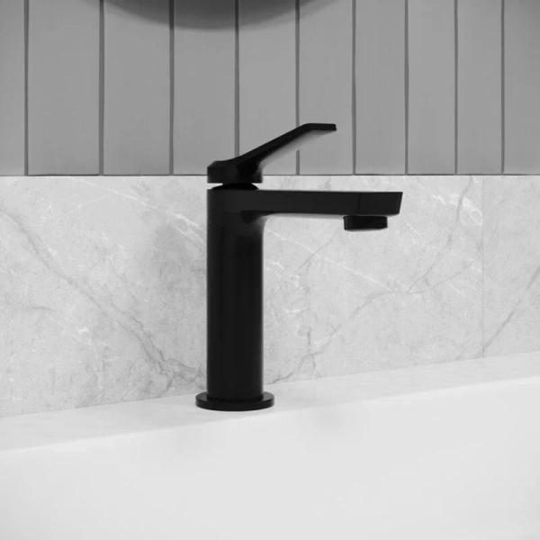 Смеситель для раковины IDDIS Parker черный матовый, из латуни, округлая форма - фото 5