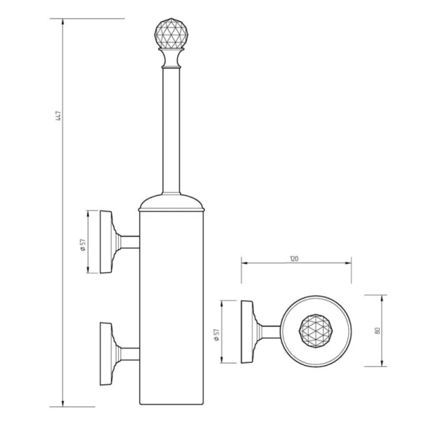 Ершик Migliore Amerida 165 закрытая конструкция, классические, ретро, с кристаллами swarovski - фото 2